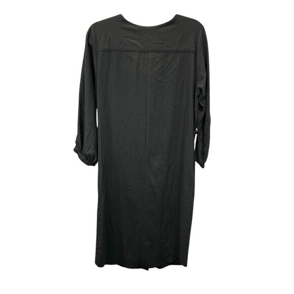 NWT Ozma Mal Pais Black Shirt Dress XS 100% Silk Noil Midi Minimalistic - Picture 4 of 13